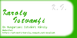 karoly istvanfi business card